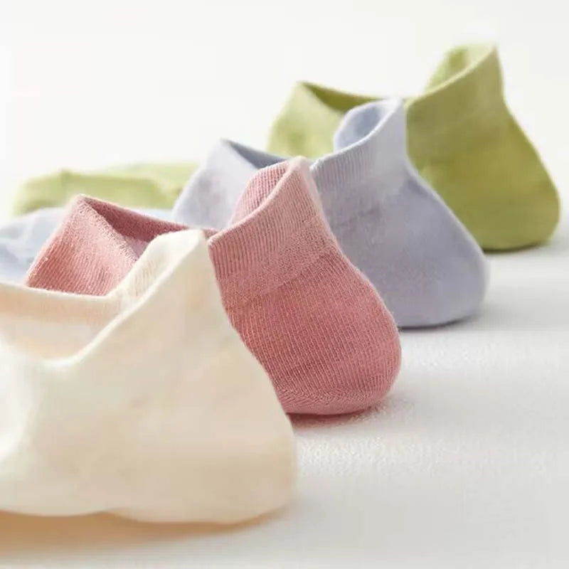 5 Pairs Women Socks Candy Color Breathable Sports Socks