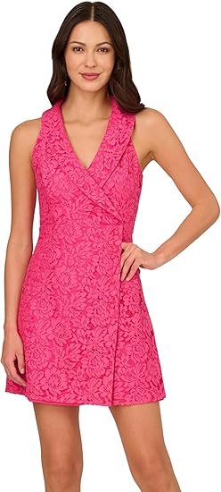 Women's Lace Tuxedo Short Dress