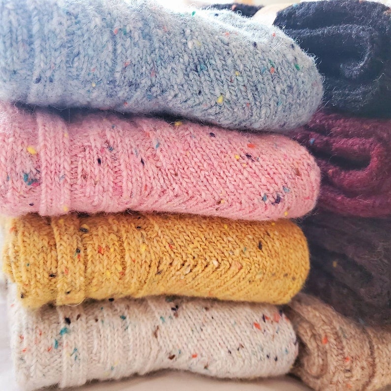 Cozy warm lovely colour dot women's wool socks