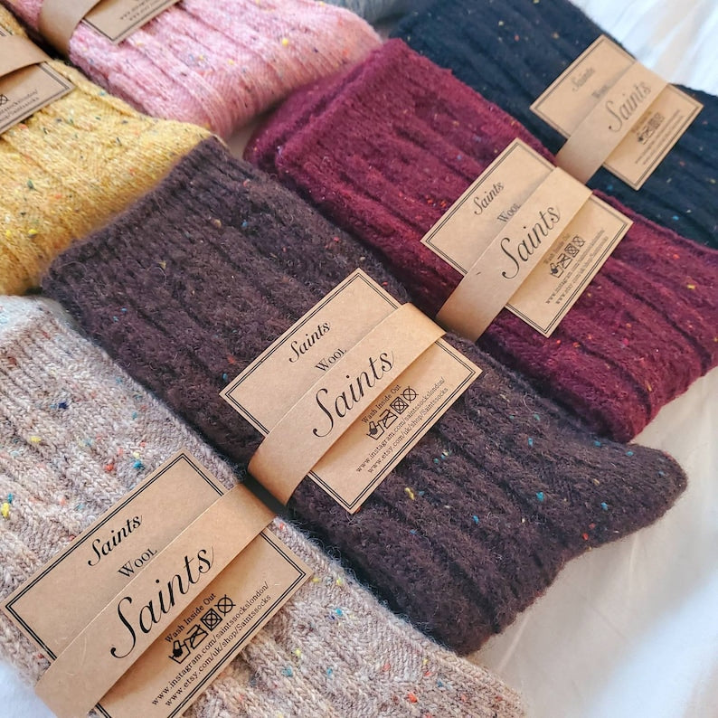 Cozy warm lovely colour dot women's wool socks