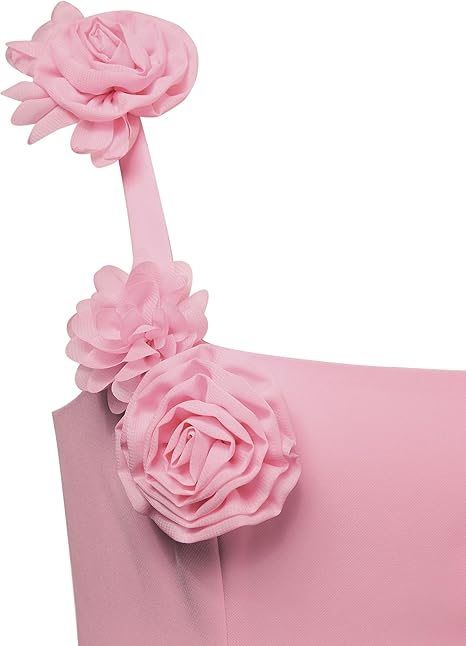 Women's Elaina Pink Rose Applique Mini Dress