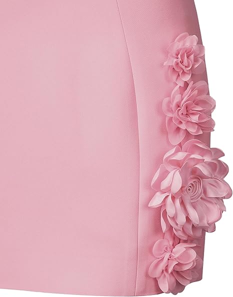 Women's Elaina Pink Rose Applique Mini Dress