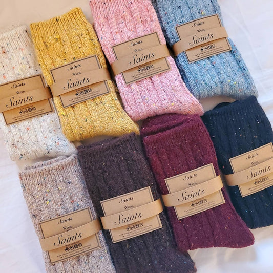 Cozy warm lovely colour dot women's wool socks