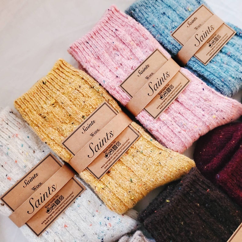 Cozy warm lovely colour dot women's wool socks