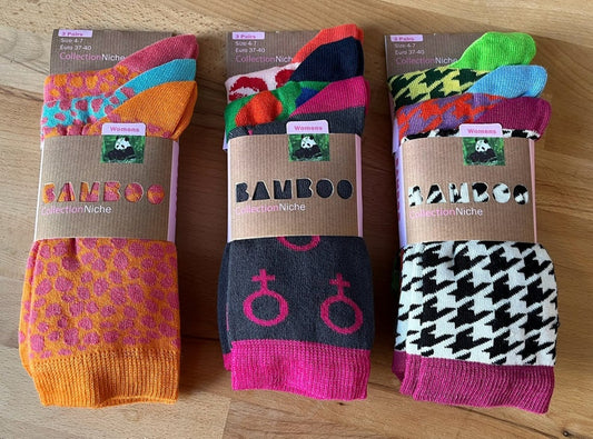 Women's 100% Bamboo Socks - 3 Pair Packs