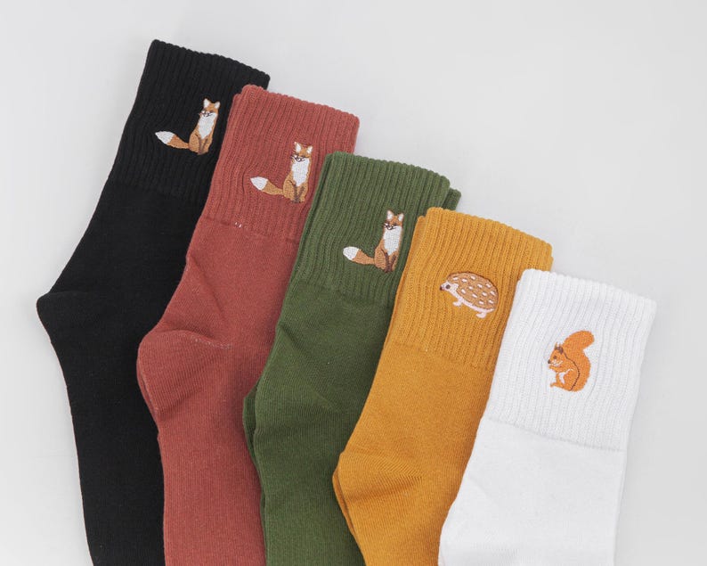 Woodland Animals Socks, Womens Socks