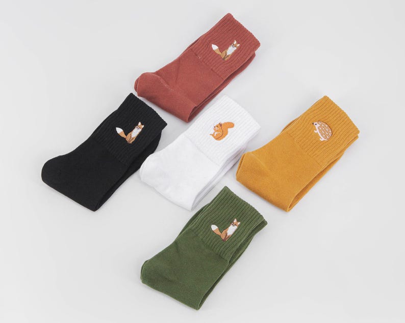 Woodland Animals Socks, Womens Socks