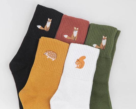 Woodland Animals Socks, Womens Socks