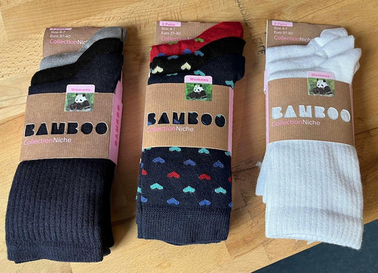 Women's 100% Bamboo Socks - 3 Pair Packs